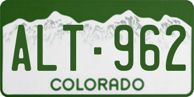 CO license plate ALT962