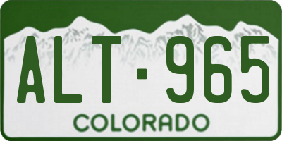 CO license plate ALT965