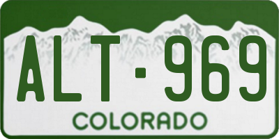 CO license plate ALT969