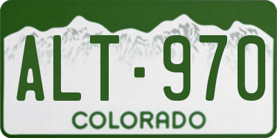 CO license plate ALT970