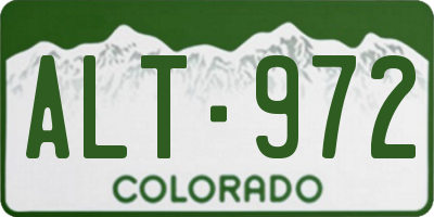 CO license plate ALT972