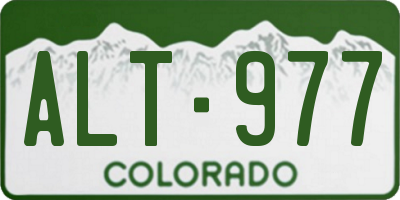 CO license plate ALT977