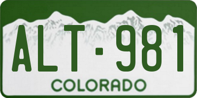 CO license plate ALT981