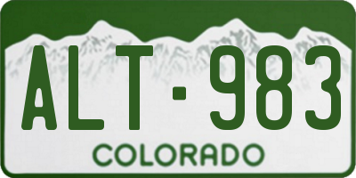CO license plate ALT983