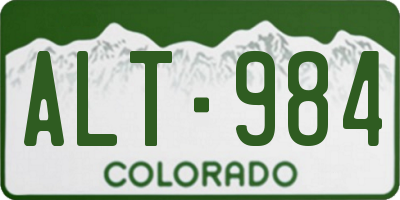 CO license plate ALT984