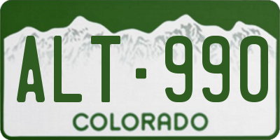 CO license plate ALT990