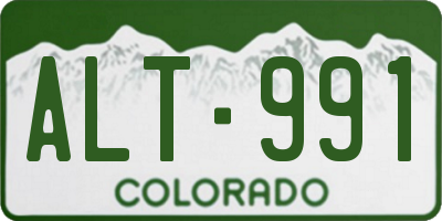 CO license plate ALT991