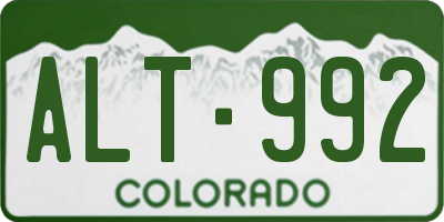 CO license plate ALT992