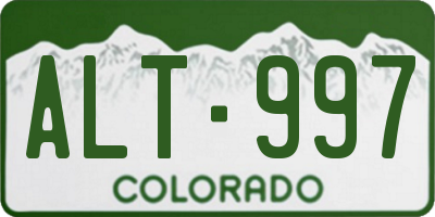 CO license plate ALT997