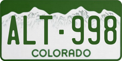 CO license plate ALT998