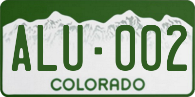 CO license plate ALU002