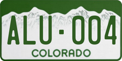 CO license plate ALU004