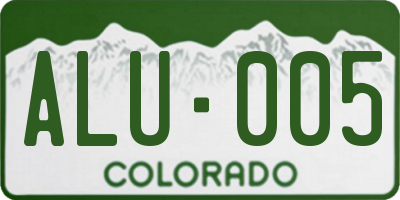 CO license plate ALU005