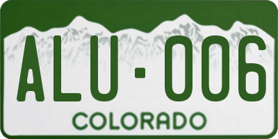CO license plate ALU006