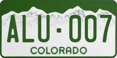 CO license plate ALU007
