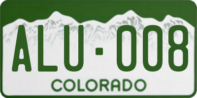 CO license plate ALU008