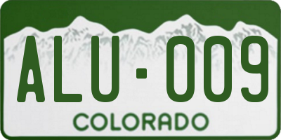 CO license plate ALU009