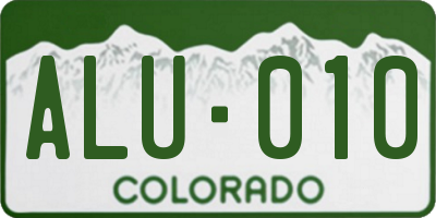 CO license plate ALU010