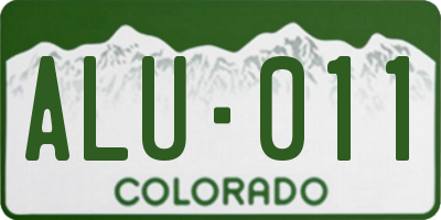 CO license plate ALU011