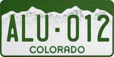 CO license plate ALU012
