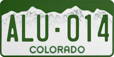 CO license plate ALU014