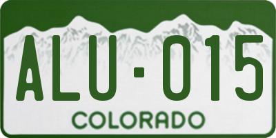 CO license plate ALU015
