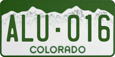 CO license plate ALU016