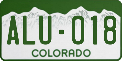 CO license plate ALU018