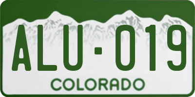 CO license plate ALU019