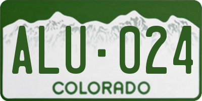 CO license plate ALU024