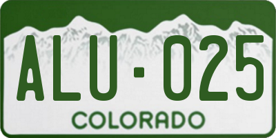 CO license plate ALU025