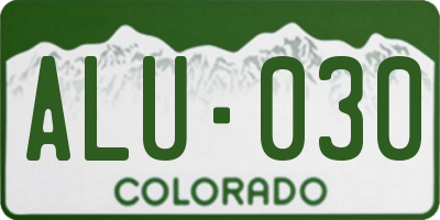 CO license plate ALU030