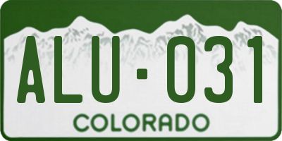 CO license plate ALU031