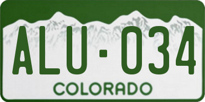 CO license plate ALU034
