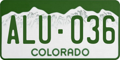 CO license plate ALU036