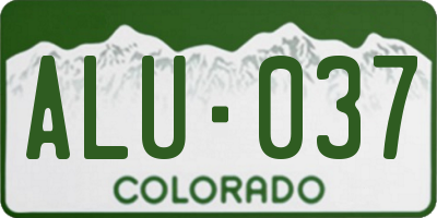 CO license plate ALU037