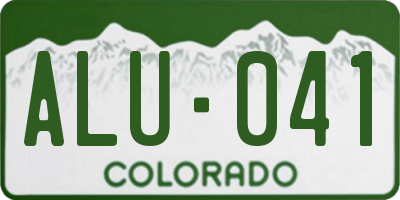 CO license plate ALU041