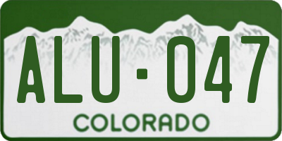 CO license plate ALU047