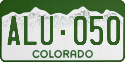 CO license plate ALU050