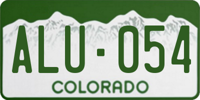 CO license plate ALU054