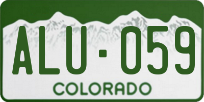 CO license plate ALU059