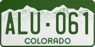 CO license plate ALU061