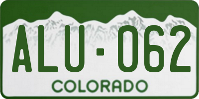 CO license plate ALU062