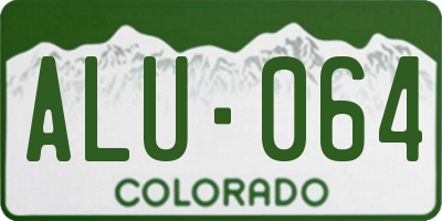 CO license plate ALU064