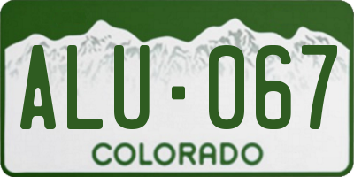 CO license plate ALU067