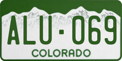 CO license plate ALU069