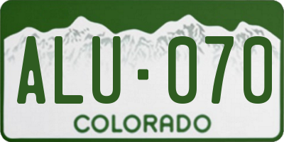 CO license plate ALU070