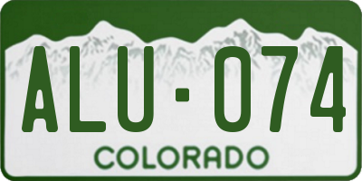 CO license plate ALU074