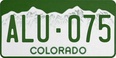 CO license plate ALU075