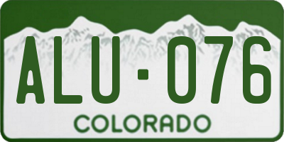 CO license plate ALU076